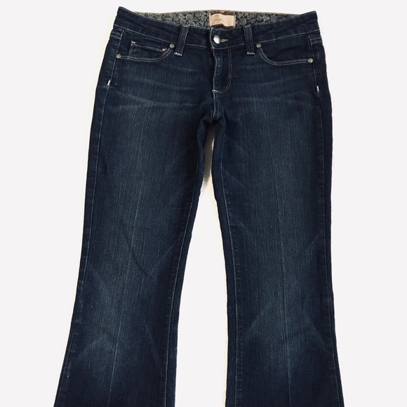 PAIGE Bootcut Dark Blue Wash Jeans. - Picture 3 of 10